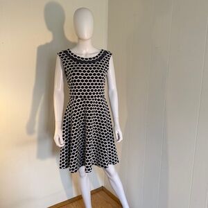 Pixley Large Sheer Detail V Back Scoop Neck Knee length Honeycomb Texture dress